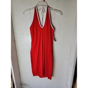 NWT Wild Fable Women's Red Ribbed Halter Neck Bodycon Mini Dress